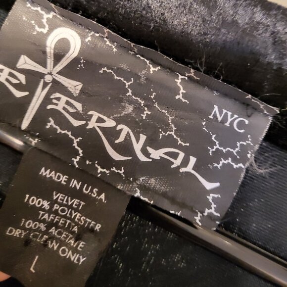 Eternal NYC Vintage Victorian Inspired Gothic Gown Black Velvet Dress Size Large - Picture 4 of 9